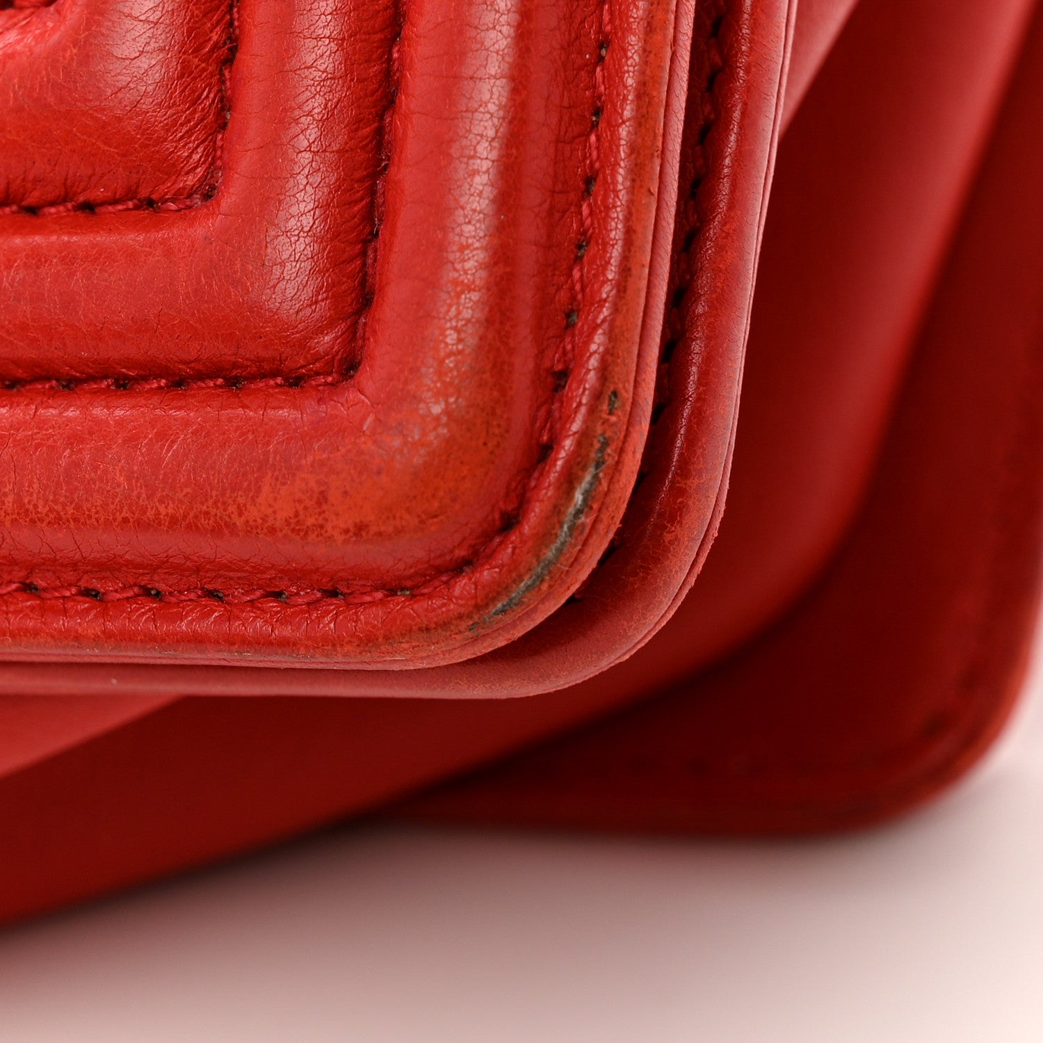Chanel Calfskin Double Stitch New Medium Boy Flap Red 11 of 16
