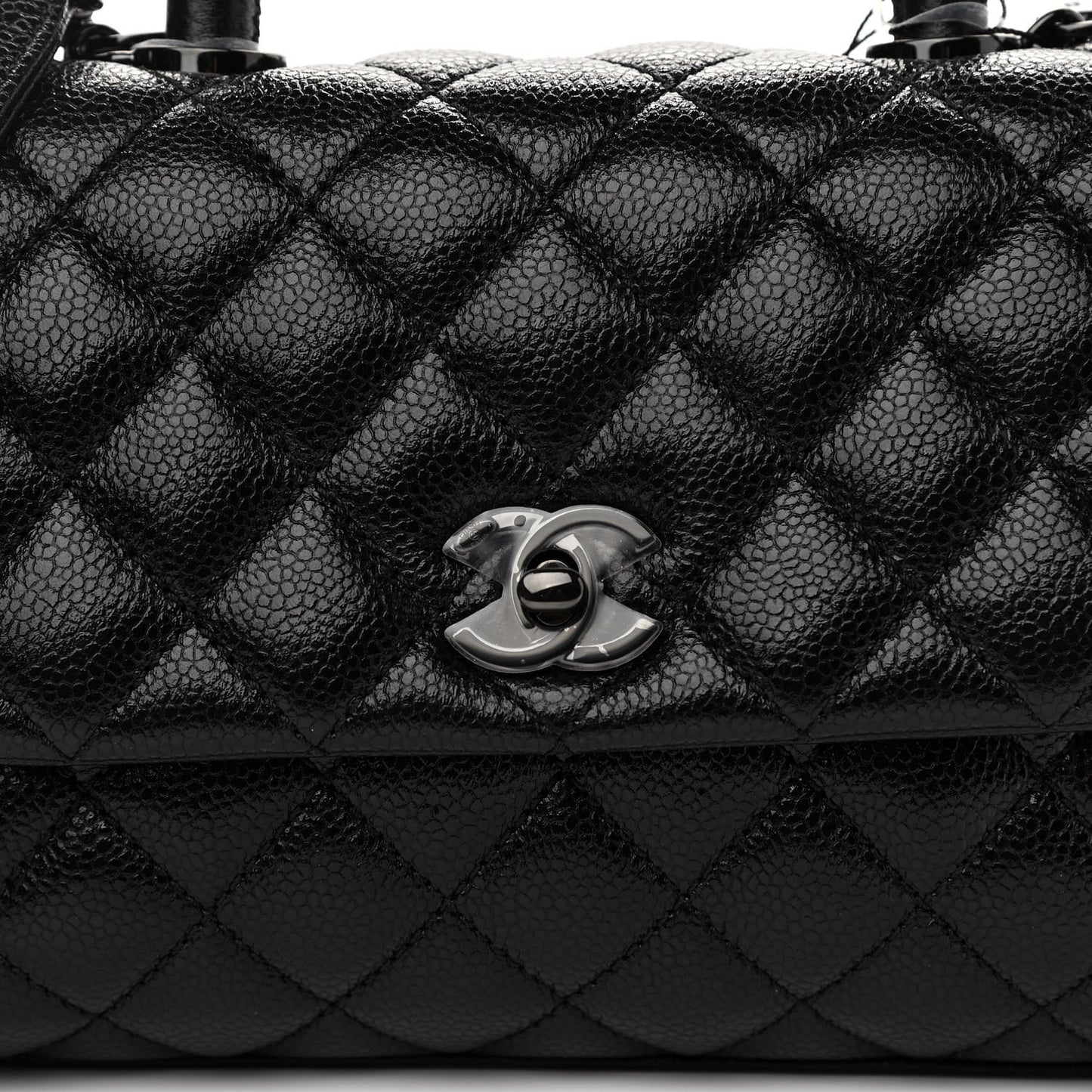 Caviar Quilted Mini Coco Handle Flap So Black