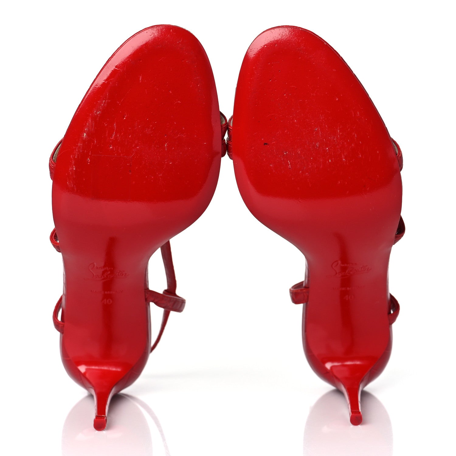 Christian Louboutin Calfskin Alligator Embossed Selima 85 Sandals 40 Loubi 5 of 7