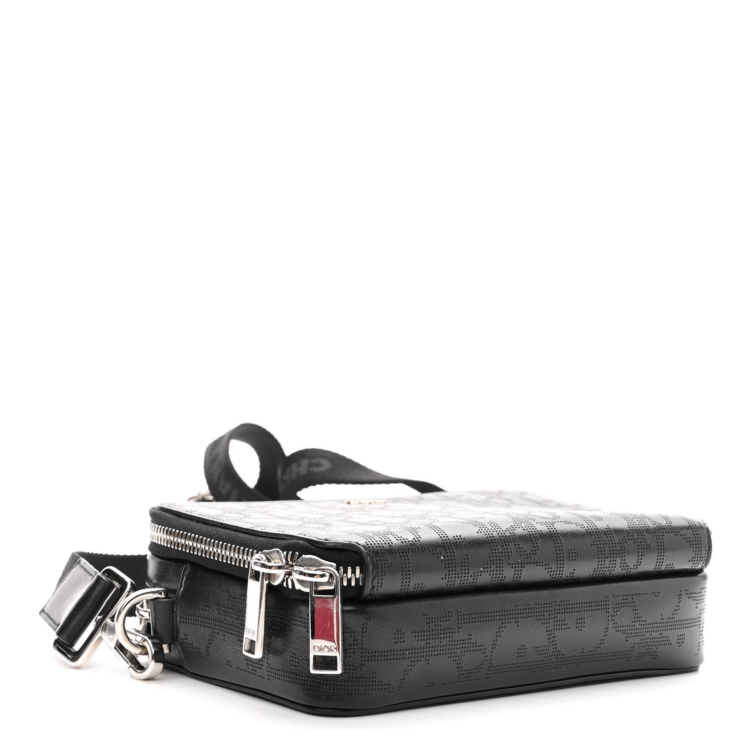 Christian Dior Calfskin Oblique Galaxy Perforated Messenger Black Multicolor 3 of 9