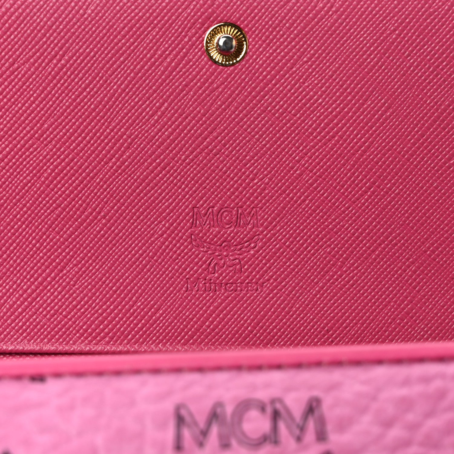 MCM Visetos Rabbit Tri-Fold Wallet Pink 6 of 11