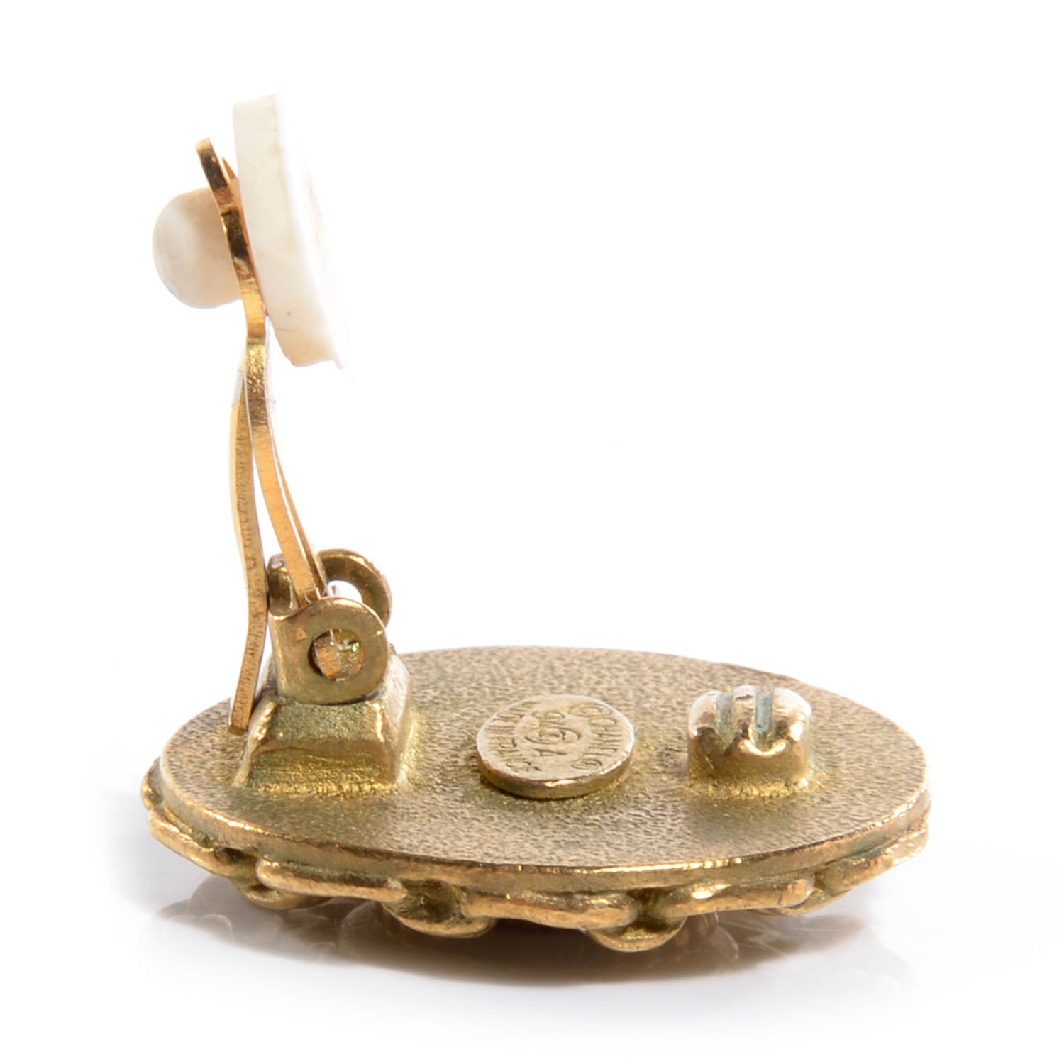 Chanel CC Clip On Earrings Gold 3 of 4