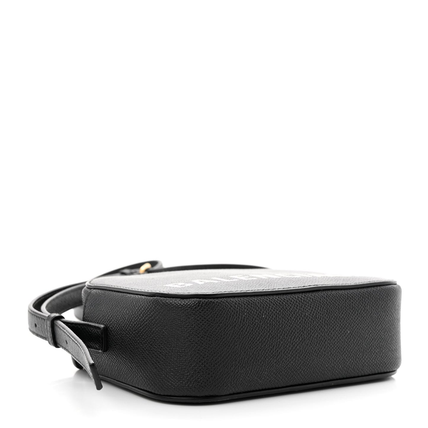Signature Grained Calfskin Logo XS Ville Camera Bag Black White