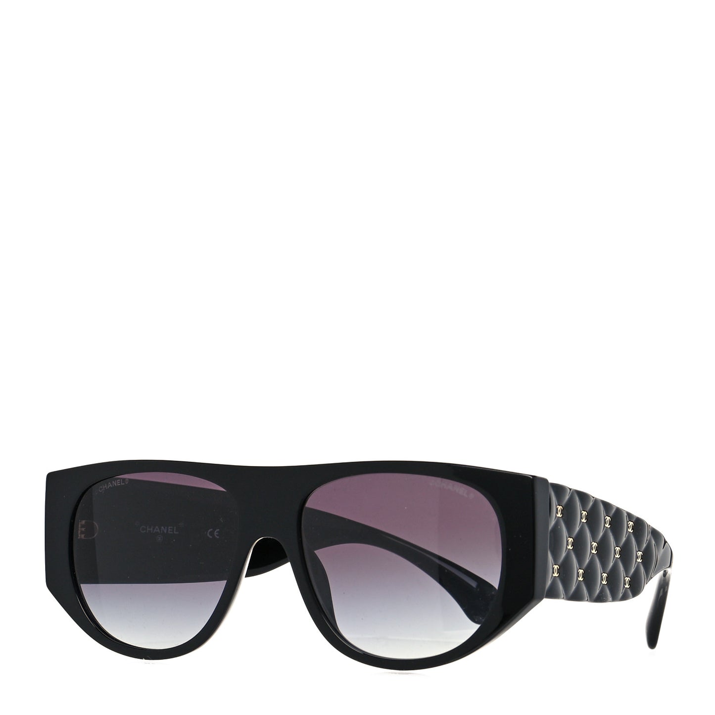 Acetate Quilted CC Pilot Sunglasses 71465 Black