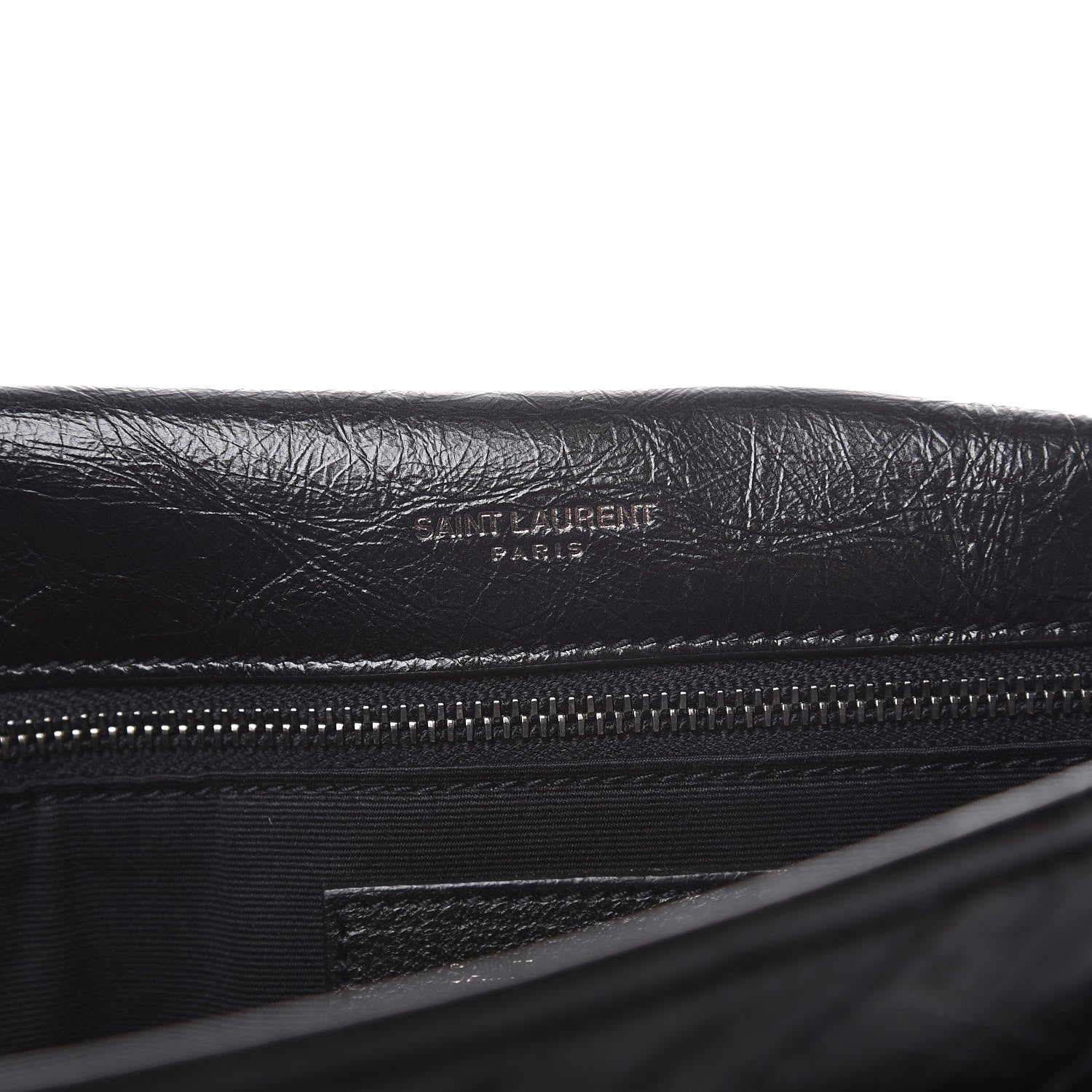 Saint Laurent Crinkled Calfskin Matelasse Monogram Large Niki Chain Satchel Black 8 of 8