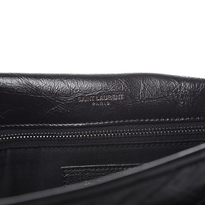 Saint Laurent Crinkled Calfskin Matelasse Monogram Large Niki Chain Satchel Black 8 of 8