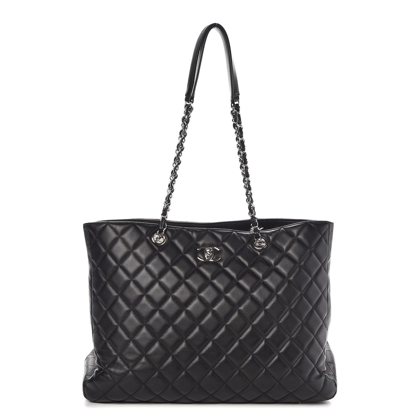 Calfskin Quilted Timeless Tote Black