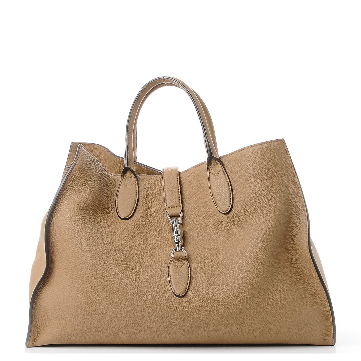 Soft Calfskin Medium Jackie Top Handle Bag Beige