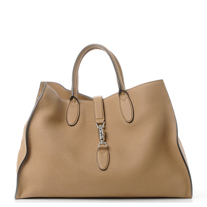Gucci Soft Calfskin Medium Jackie Top Handle Bag Beige 1 of 7