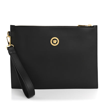 Versace Vitello Tribute Icon Wristlet Bag Black 1 of 7