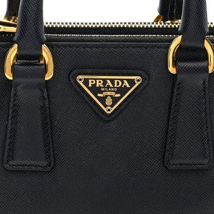 Prada Saffiano Micro Galleria Double Zip Tote Black 7 of 9
