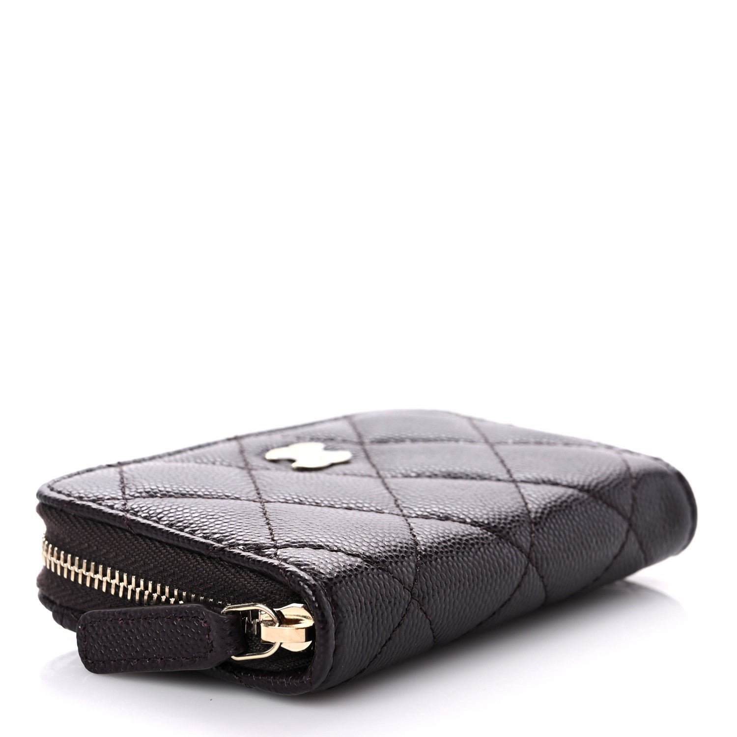 Chanel Caviar Quilted Zip Coin Purse Burgundy 4 of 7