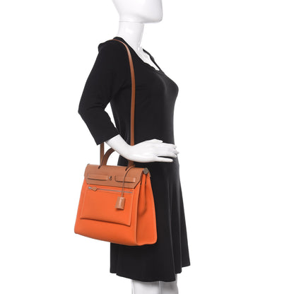 Hermes Vache Hunter Toile Herbag Zip 31 PM Orange 3 of 8