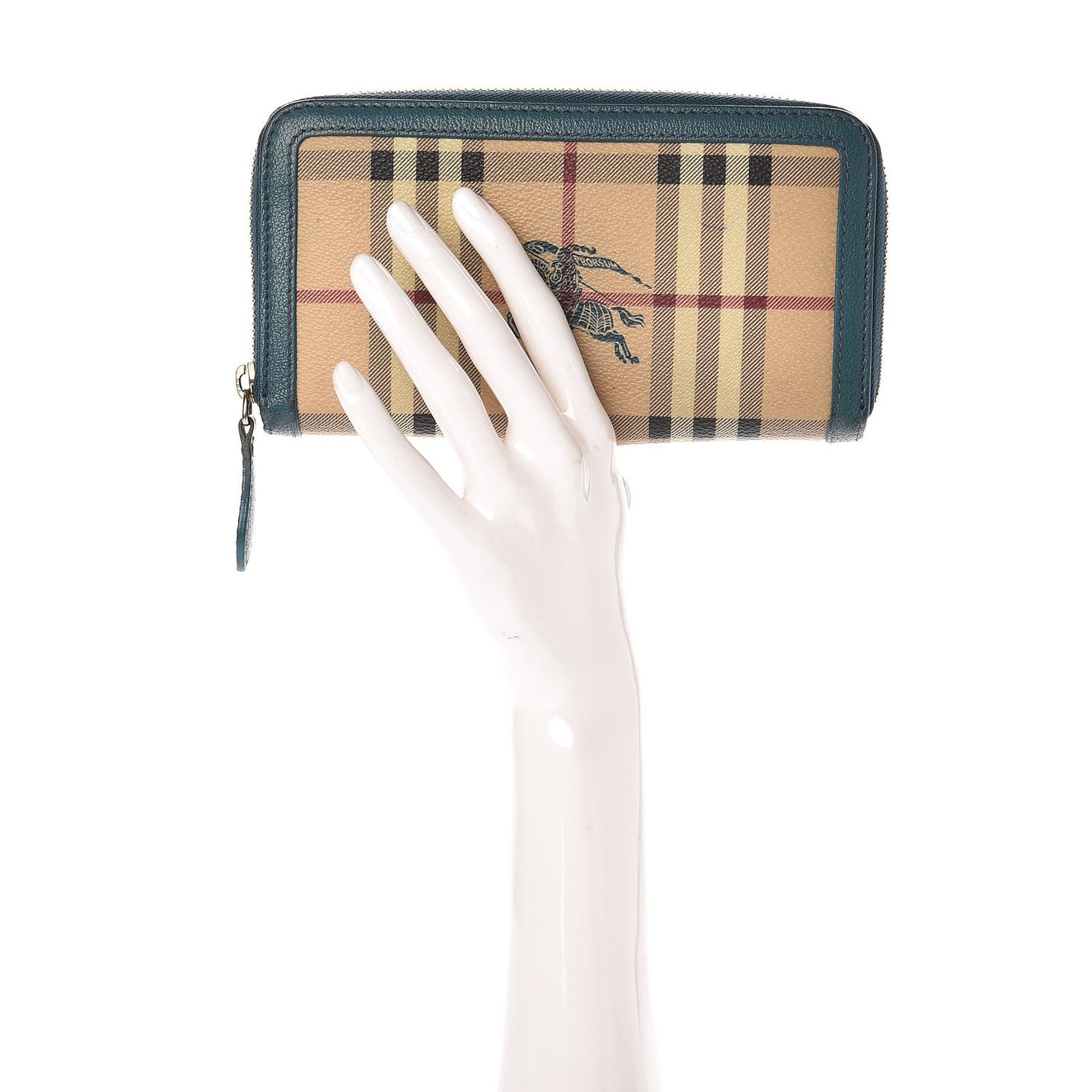 Haymarket Check Large Ziggy Zip Around Wallet Green