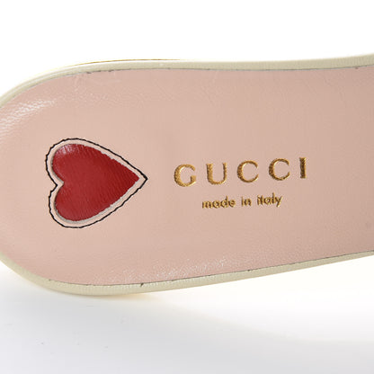 Gucci Malaga Kid Crystal GG Unia Mules 39 Vintage White 7 of 9