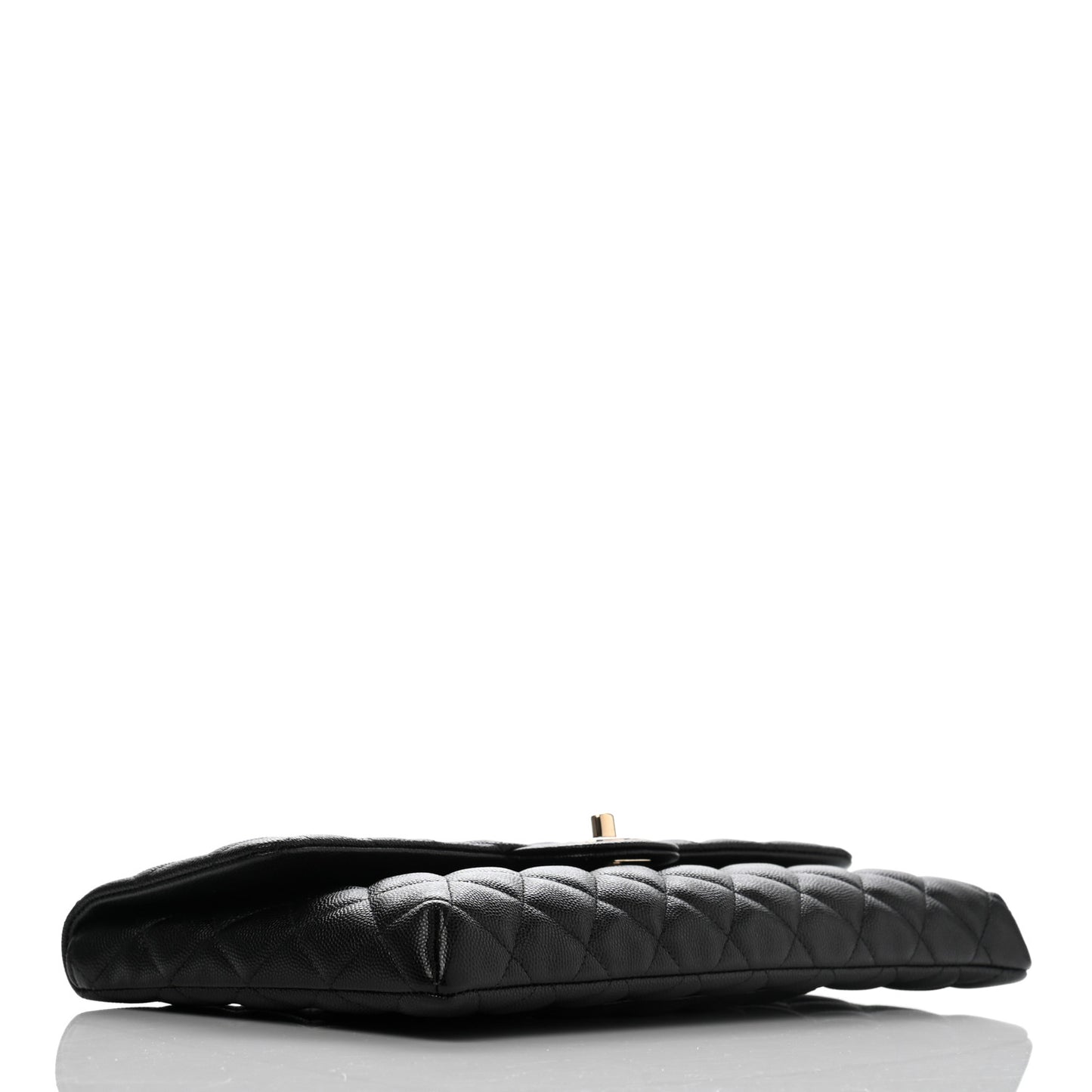 Caviar Quilted Flap Clutch Black