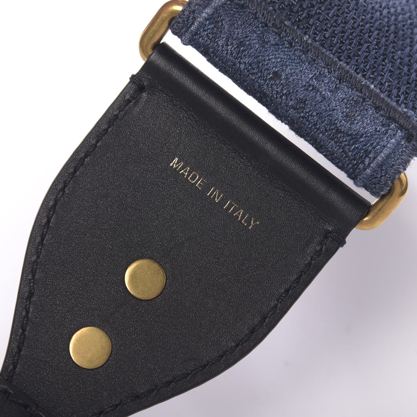 Oblique Denim Studded Shoulder Strap Blue