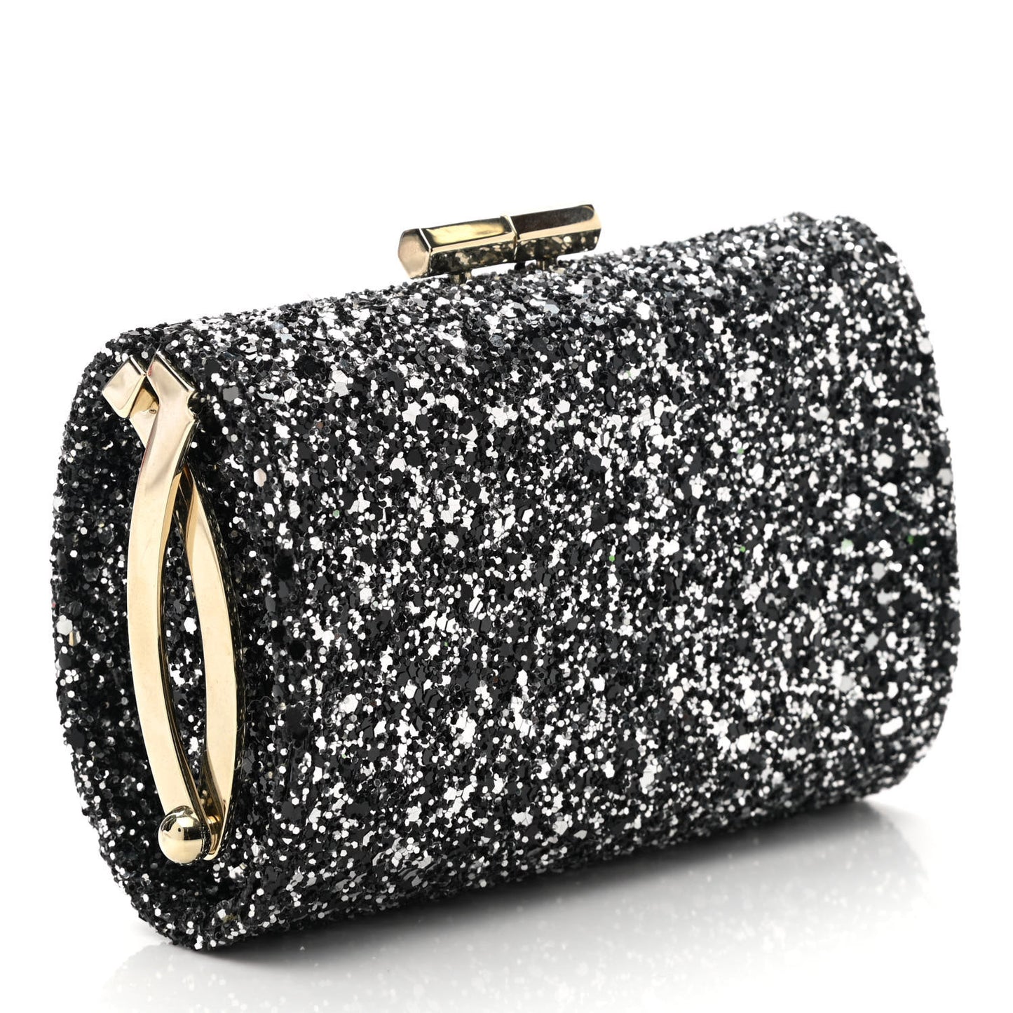 Glitter Fabric Mini Tube Black Silver