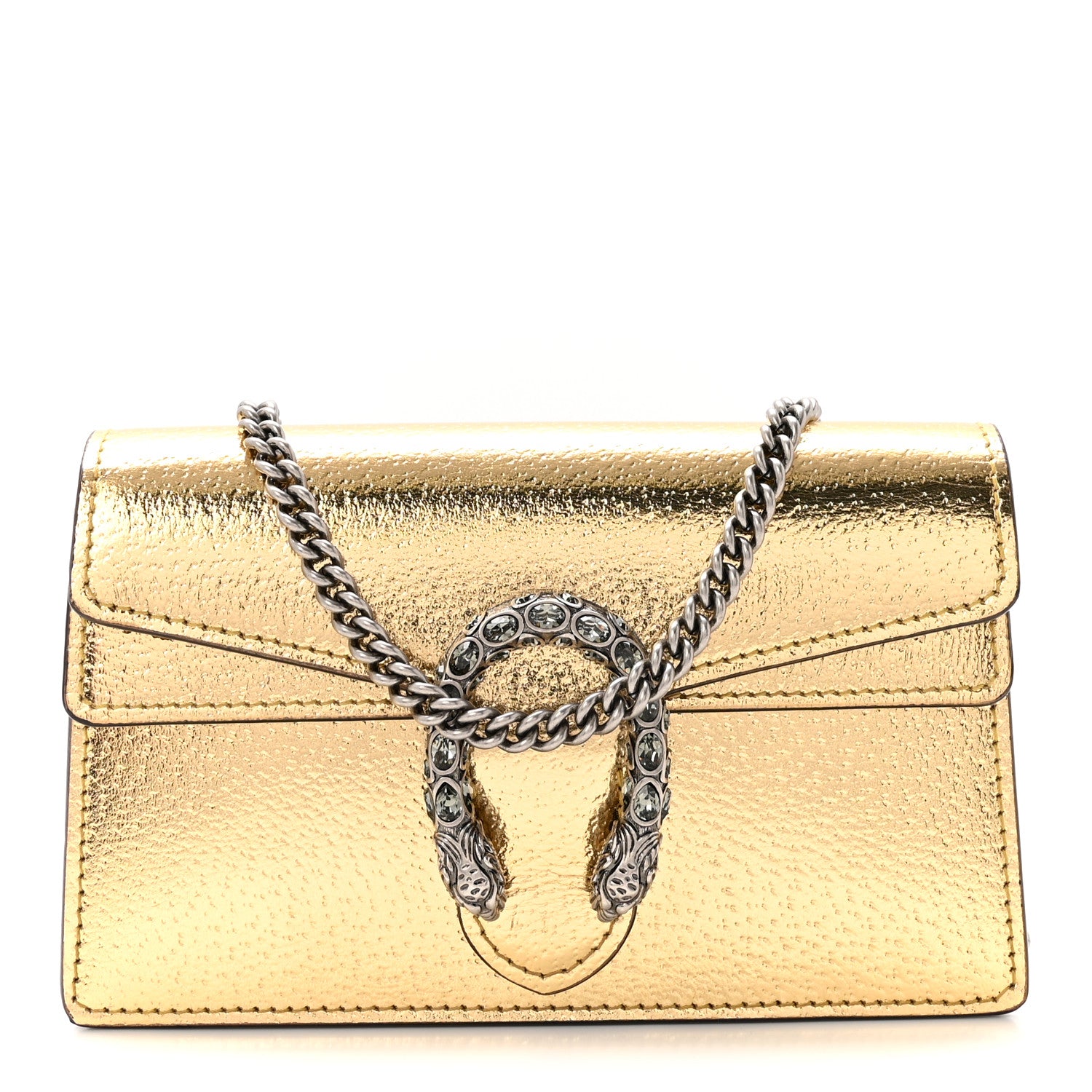 Gucci Metallic Calfskin Super Mini Dionysus Shoulder Bag Gold 1 of 10