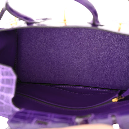 Hermes Shiny Niloticus Crocodile Birkin 30 Ultraviolet 5 of 13
