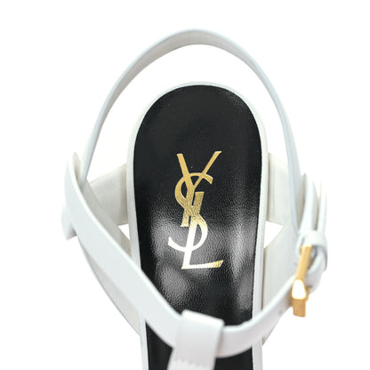 Saint Laurent Calfskin Tribute 105 Platform Sandals 41 Porcellana 7 of 8