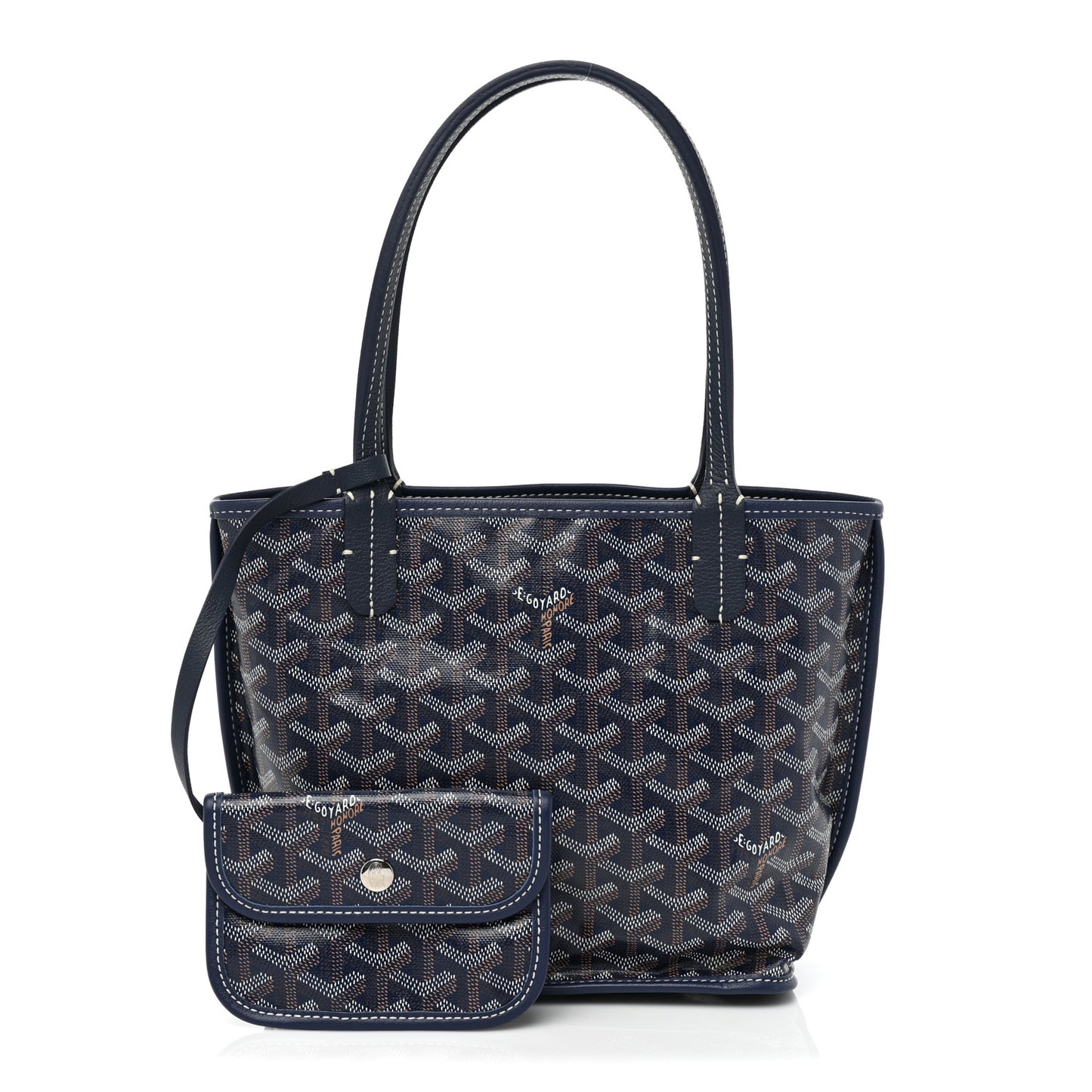 Goyardine Reversible Mini Anjou Navy
