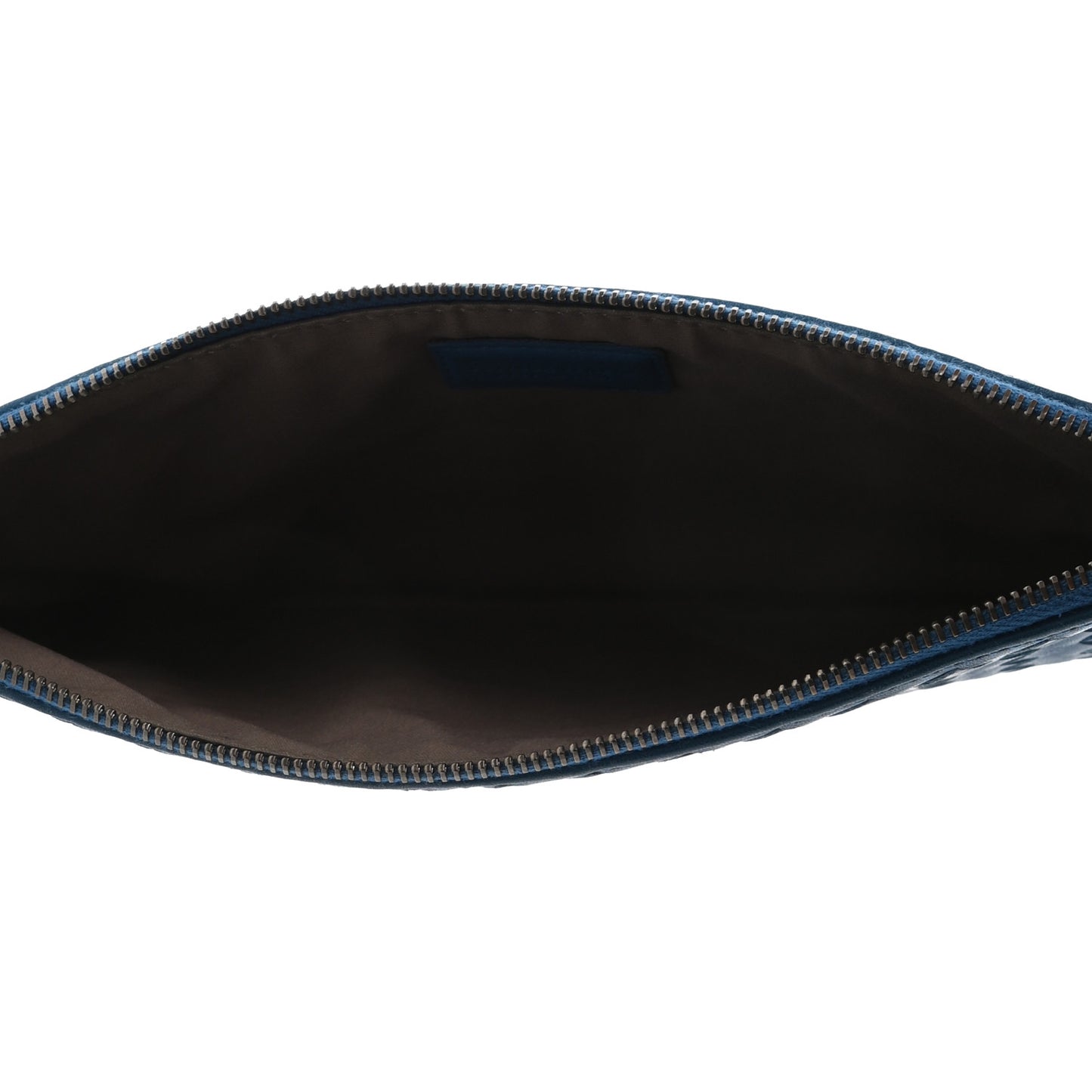 Nappa Intrecciato Zip Pouch Blue