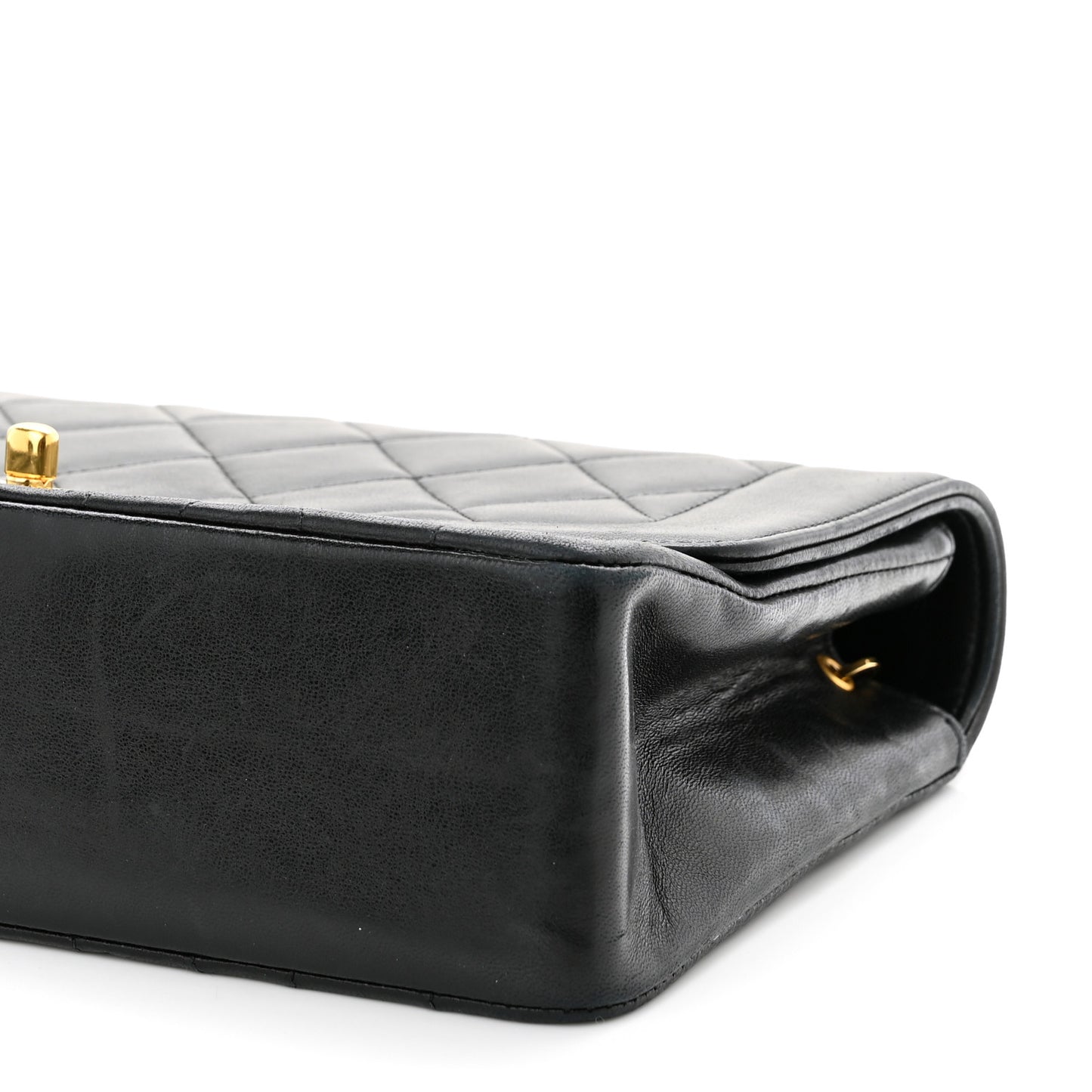 Lambskin Quilted Medium Single Flap Black