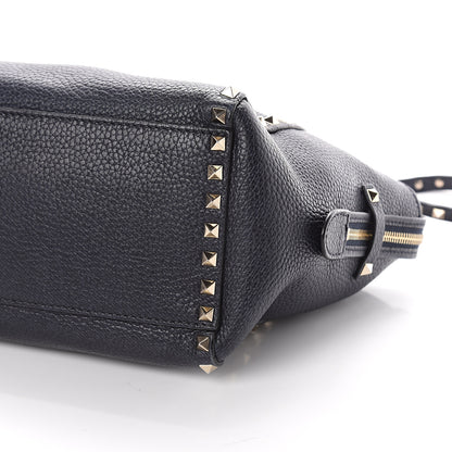 Valentino Garavani Pebbled Calfskin Small Rockstud Double Handle Tote Deep Denim 8 of 8
