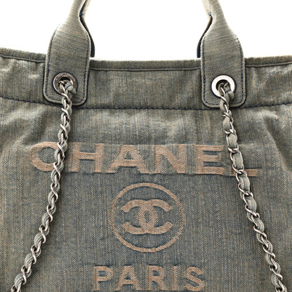 Chanel Denim Small Deauville Tote Light Blue 9 of 11