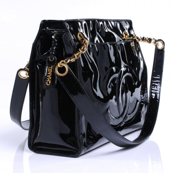 Chanel Patent CC Shoulder Bag Black 3 of 8