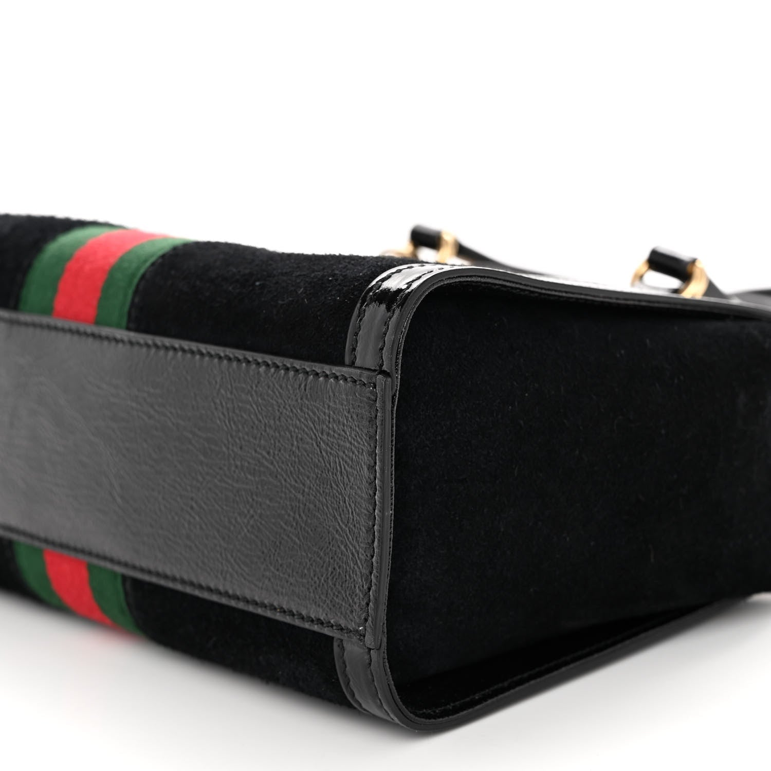 Gucci Suede Patent GG Web Small Ophidia Tote Bag Black 10 of 10