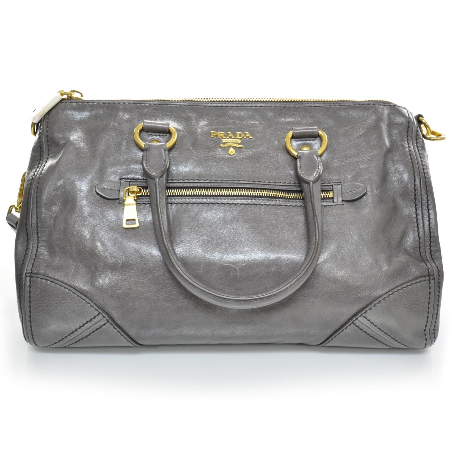 Prada Vitello Shine Bauletto Fumo 1 of 10