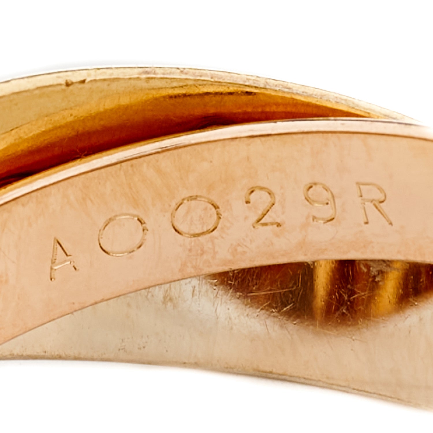 Cartier 18K Pink Yellow White Gold Classic Les Must De Cartier Trinity Ring 53 6.25 5 of 5