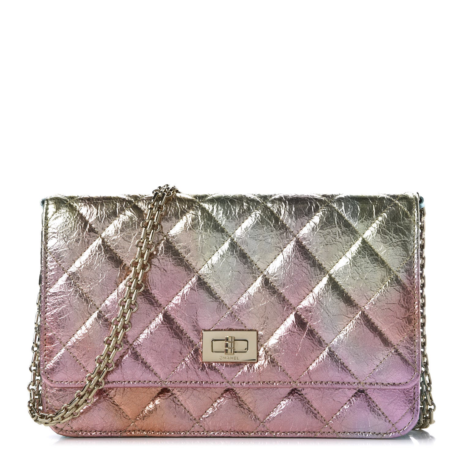 Chanel Metallic Goatskin Quilted 2.55 Reissue Wallet on Chain WOC Multicolor 1 of 11