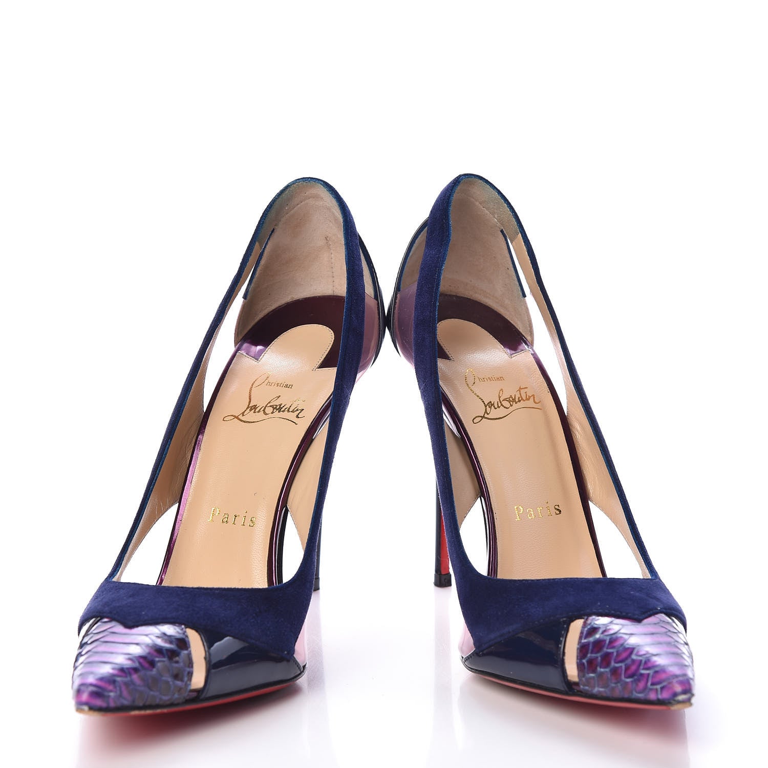 Christian Louboutin PVC Suede Patent Watersnake Galata 100 Pumps 39.5 Eclipse 5 of 12