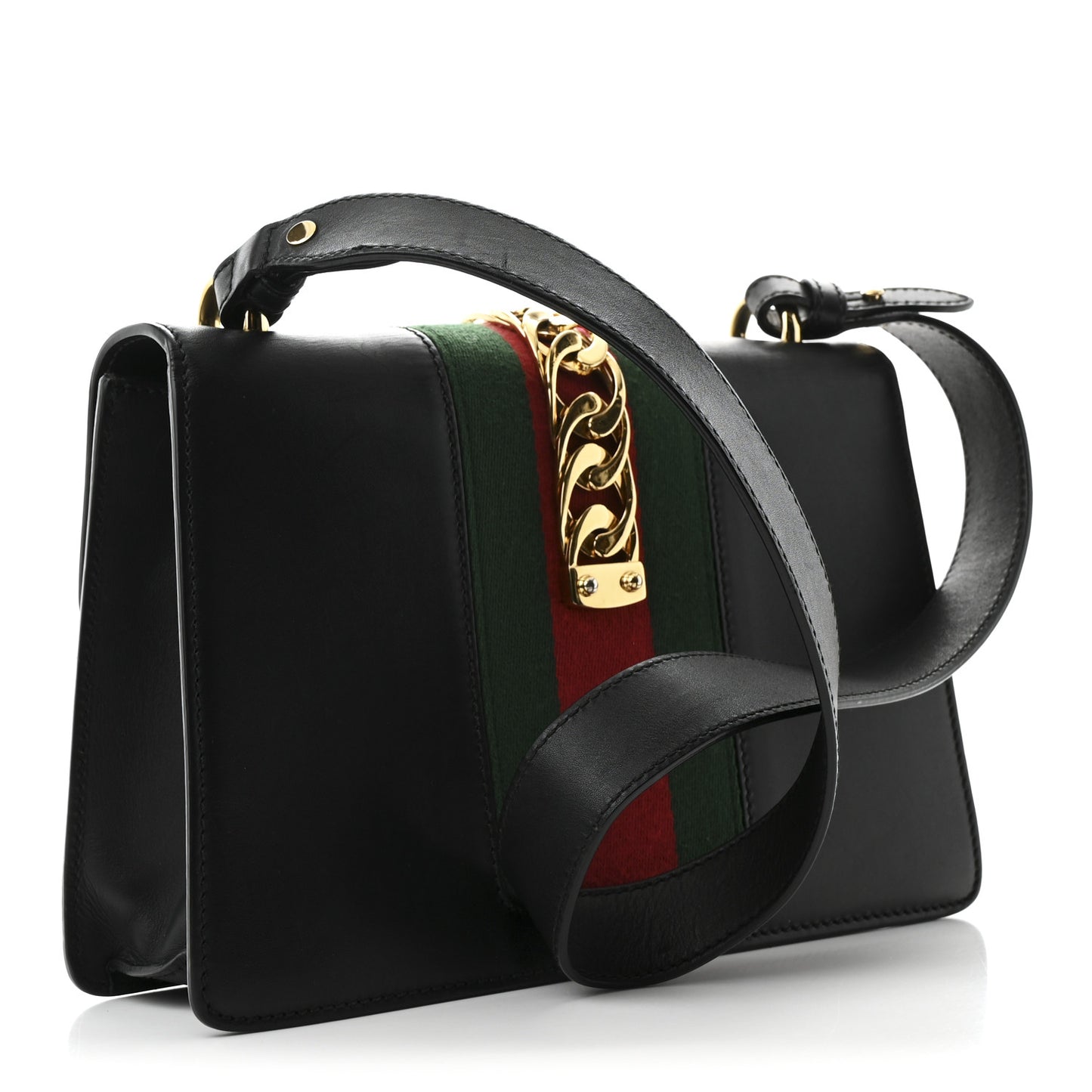 Calfskin Small Sylvie Shoulder Bag Black
