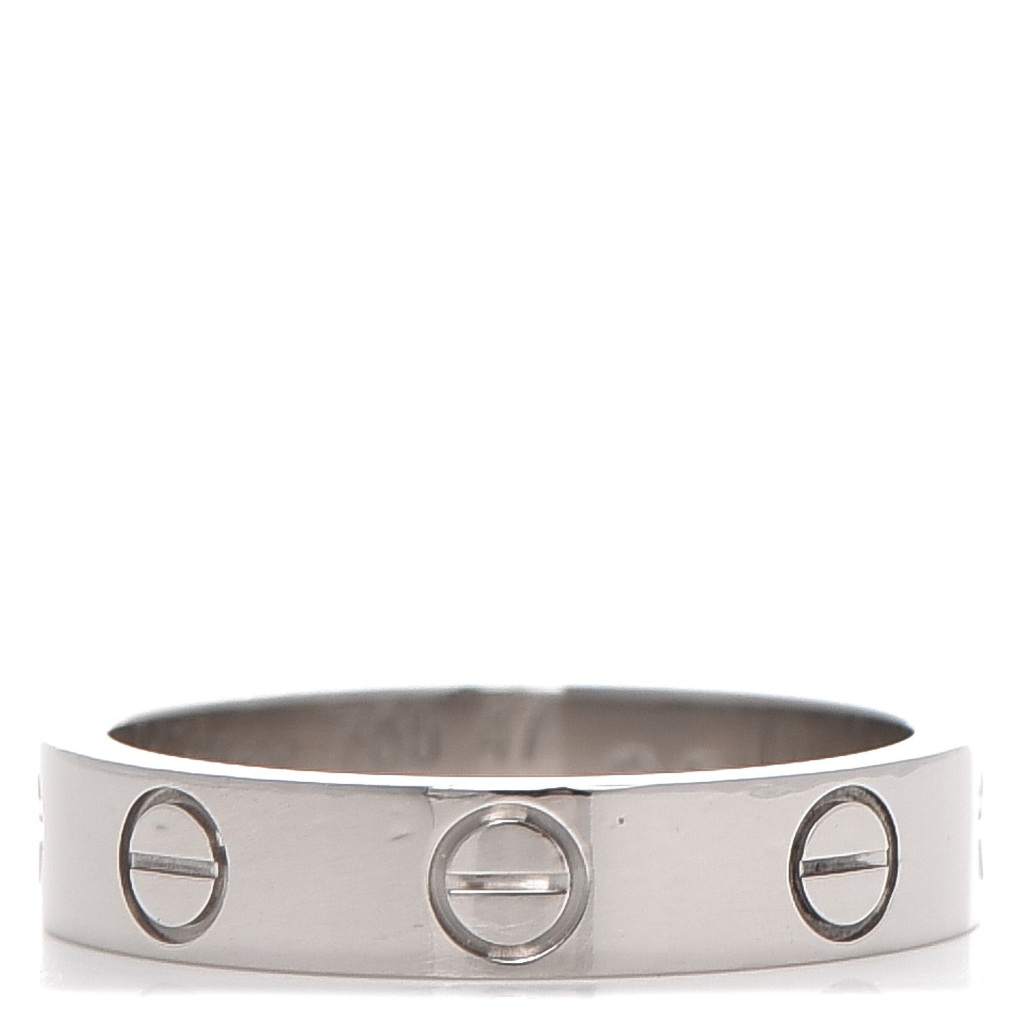 18K White Gold 4mm LOVE Wedding Band Ring 47 4.25