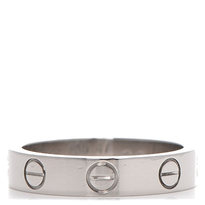 Cartier 18K White Gold 4mm LOVE Wedding Band Ring 47 4.25 1 of 4