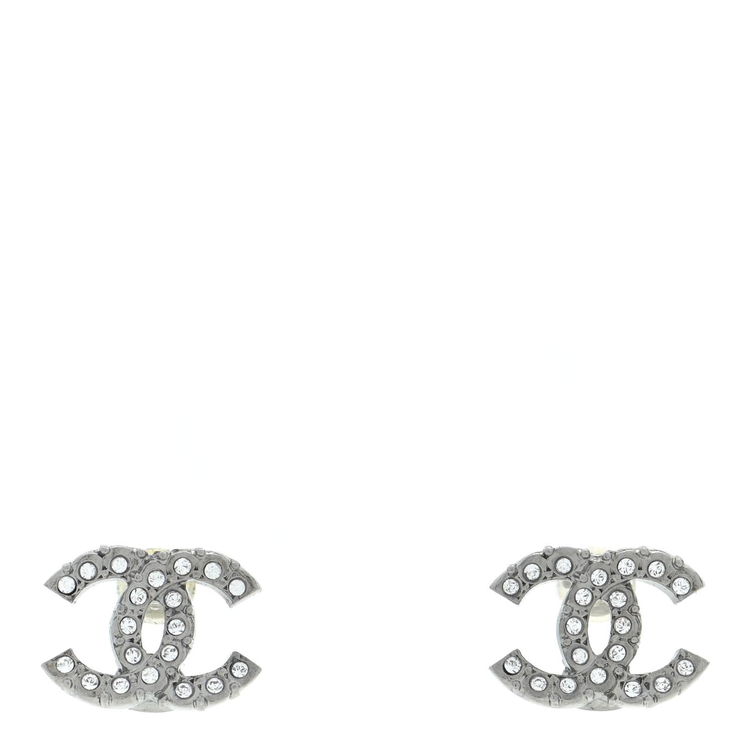 Chanel Ruthenium Crystal CC Earrings 1 of 5