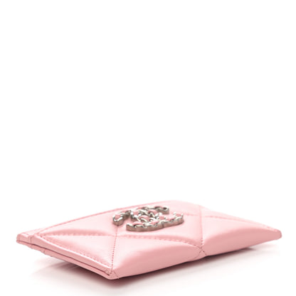 Chanel Lambskin Quilted Chanel 19 Card Holder Light Pink 4 of 9