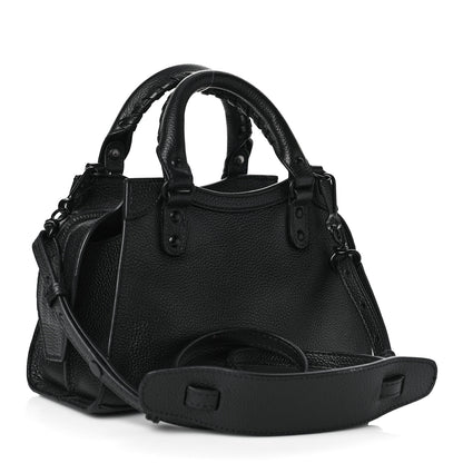 Balenciaga Grained Calfskin Neo Classic Black Hardware Mini City Black 2 of 7