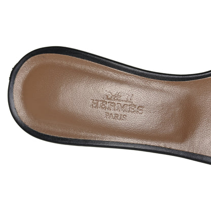 Hermes Calfskin Oasis Sandals 36 Black 6 of 6