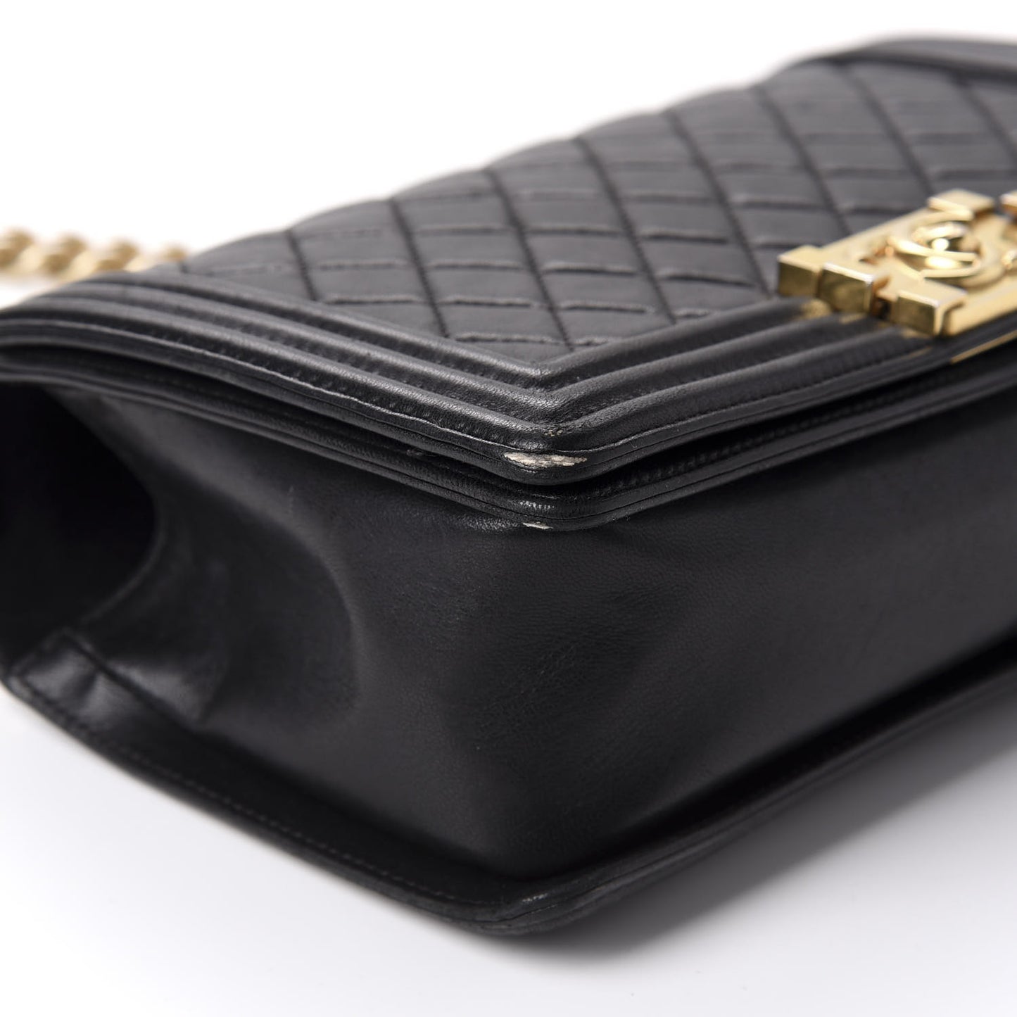 Lambskin Quilted Medium Boy Flap Black