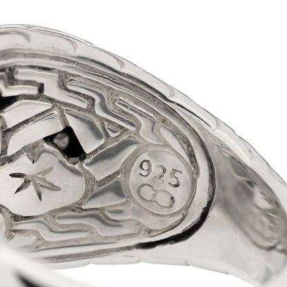 John Hardy Sterling Silver 14mm Smoky Quartz Batu Bedeg Ring 54 7 4 of 4