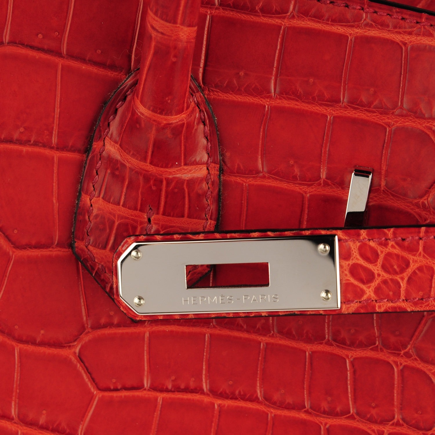 Hermes Matte Porosus Crocodile Birkin 35 Bougainvillea 11 of 23