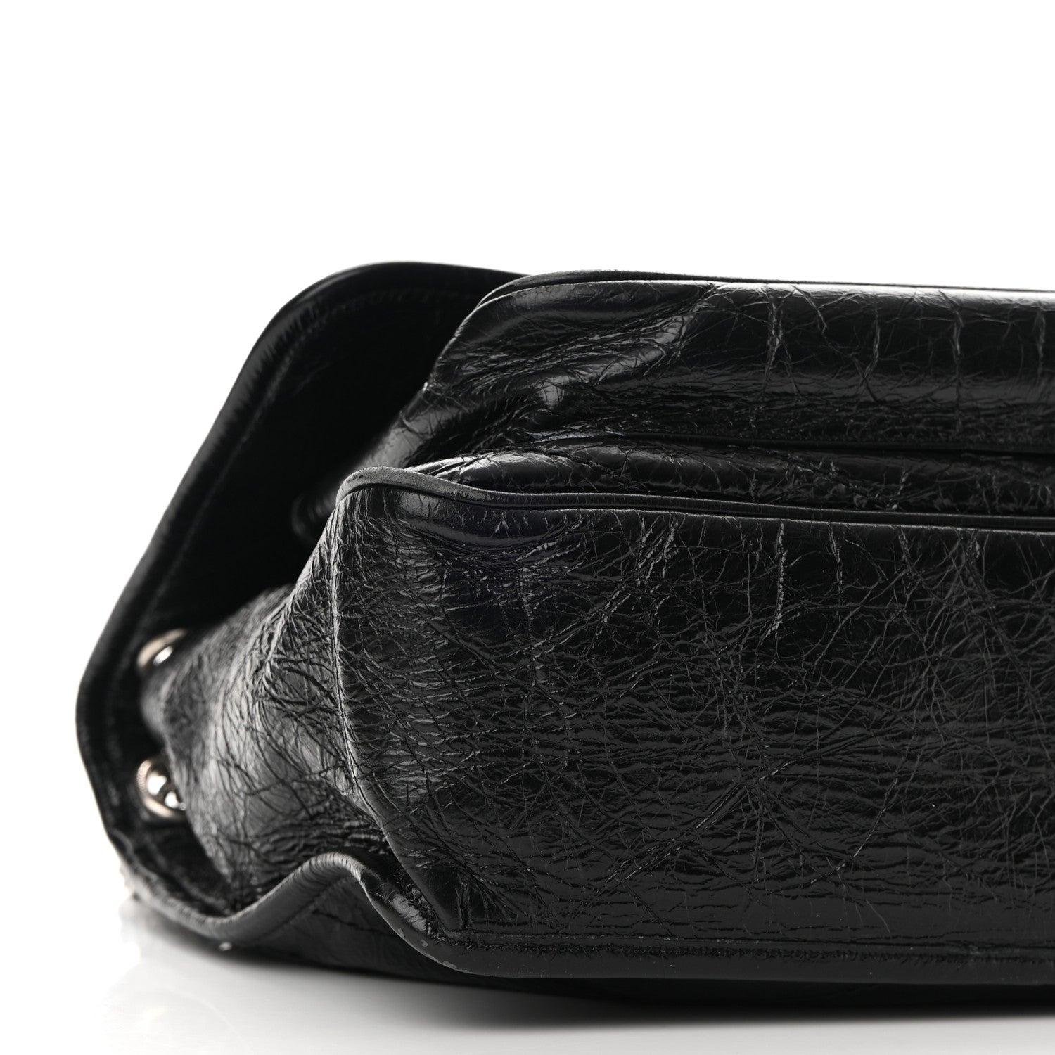 Saint Laurent Crinkled Calfskin Matelasse Monogram Medium Niki Chain Satchel Black 9 of 12