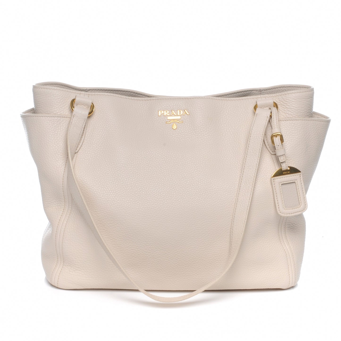 Sacca Vitello Daino Tote Shoulder Bag Talco