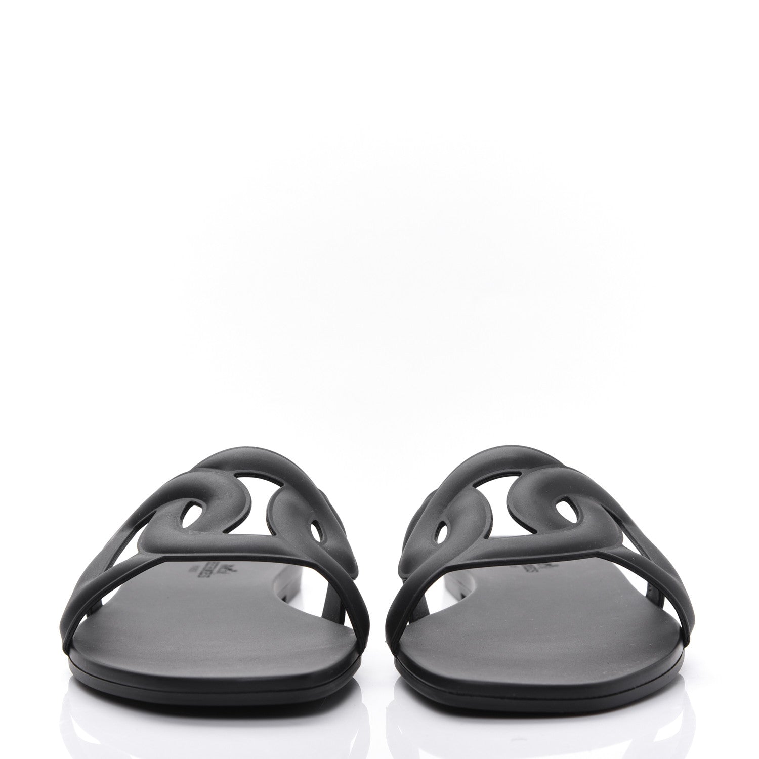 Hermes Rubber Aloha Sandals 39 Black 2 of 8