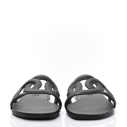 Hermes Rubber Aloha Sandals 39 Black 2 of 8